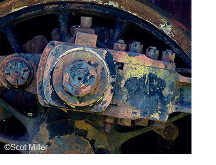 Photograph by Scot Miller of old steam locomtive at Eagle Lake